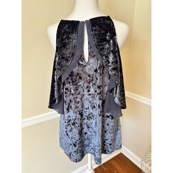 NWT White House Black Market Size XL Blue Crushed Velvet Top - Picture 6 of 7